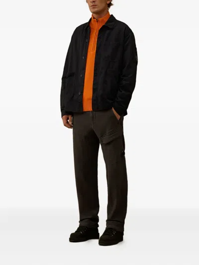 C.p. Company Moleskin Stretch Cargo Pants In Gray