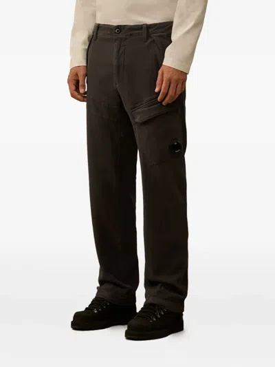 C.p. Company Moleskin Stretch Cargo Pants In Gray