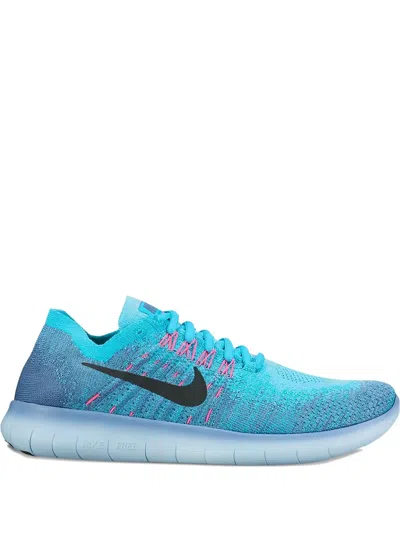 Nike Free Rn Flyknit Performance Sneakers In Blue