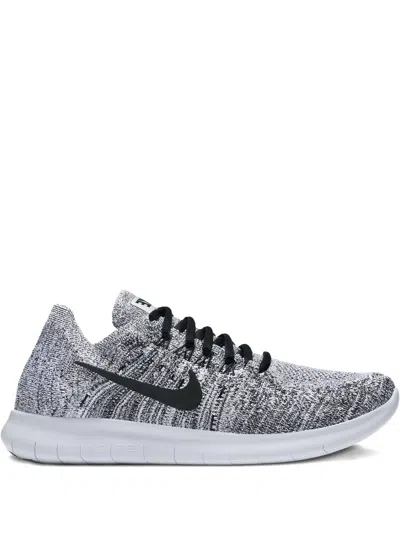 Nike Free Rn Flyknit Performance Sneakers In White