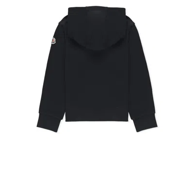 Moncler Kids Batman Logo Cotton Hoodie In Black