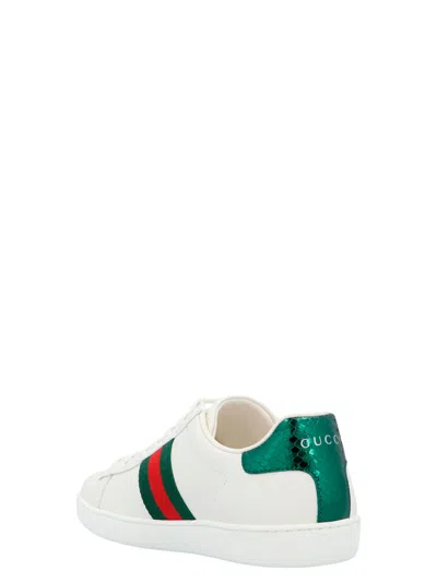 Gucci Ace Leather Sneakers In White