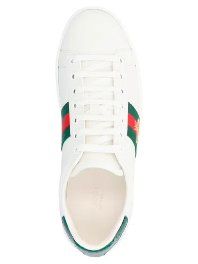 Gucci Ace Leather Sneakers In White