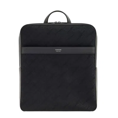 Ferragamo Semi-matte Calfskin Backpack In Black