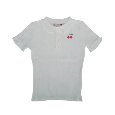 Bonpoint Kids Gina Ruffled Collar T-shirt In Gray