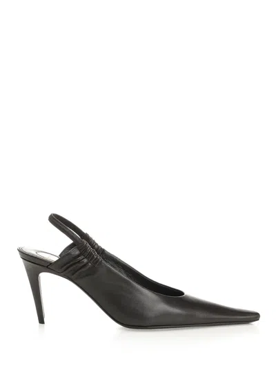 Saint Laurent Anne-marie Décolleté Pumps Brown In Black