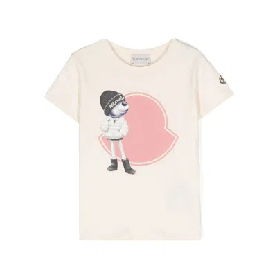 Moncler Enfant Bear Print T-shirt In Neutral