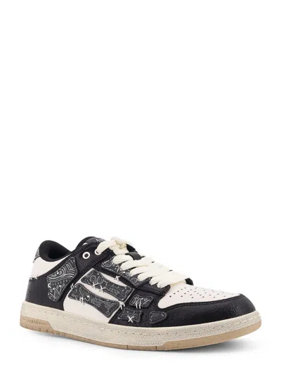 Amiri Bandana Skel Top Low Leather Low-top Sneakers In Black