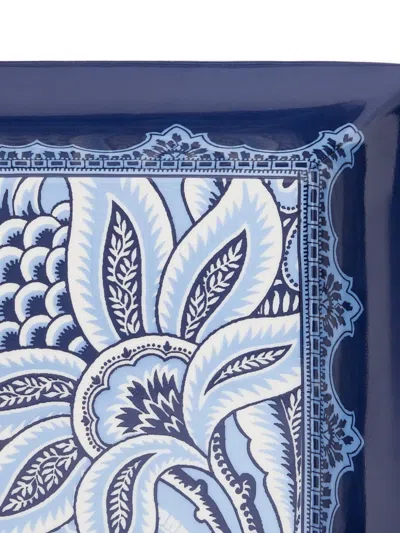 Etro Home Bloom Rectangular Trinket Tray In Blue