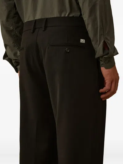 C.p. Company Cargo Pleated Trousers In Black