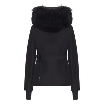 Moncler Laplance Gore-tex Shearling-trimmed Hooded Down Ski Jacket In Blue