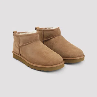 Ugg Classic Ultra Mini Suede Boots In Brown
