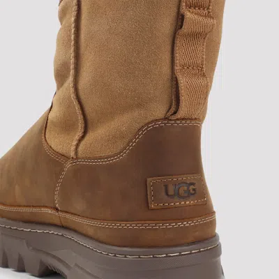 Ugg Chestnut Brown Suede Leather Heritage Pull-on Trailgazer Boots In Brown