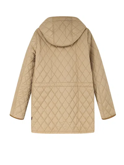 Burberry Quilted Nylon Jacket Featuring Adjustable Elements In Multi