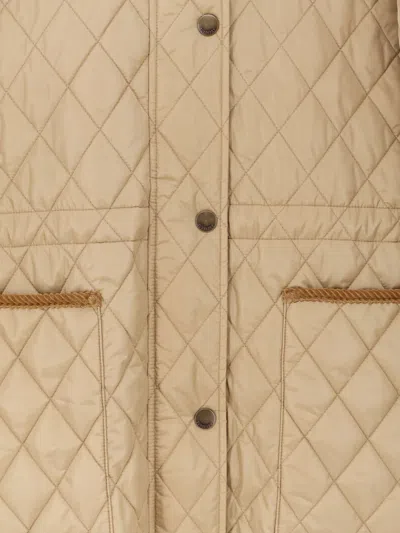 Burberry Quilted Nylon Jacket Featuring Adjustable Elements In Multi
