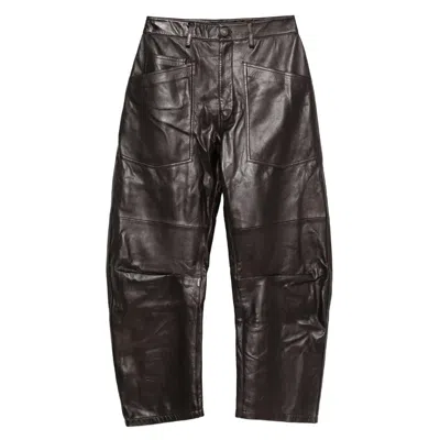 Nili Lotan Leather Pants In Brown