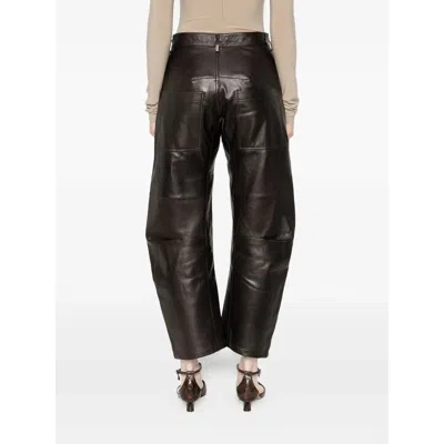 Nili Lotan Leather Pants In Brown