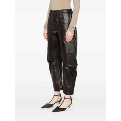 Nili Lotan Leather Pants In Brown