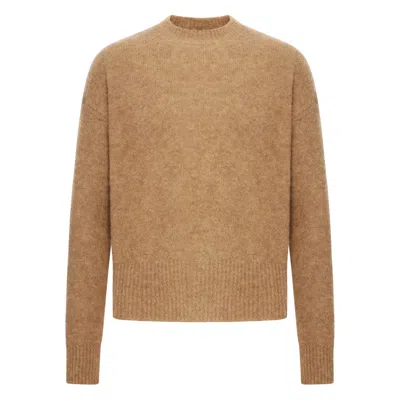 Ami Alexandre Mattiussi Ami Paris Crew Neck Sweater With Logo In Brown