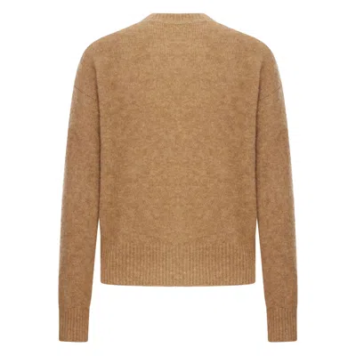 Ami Alexandre Mattiussi Ami Paris Crew Neck Sweater With Logo In Brown