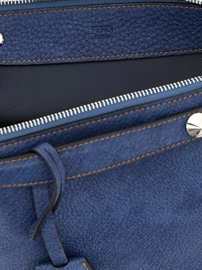 Fendi By The Way Soft Medium Hand Bags Blue In Blue