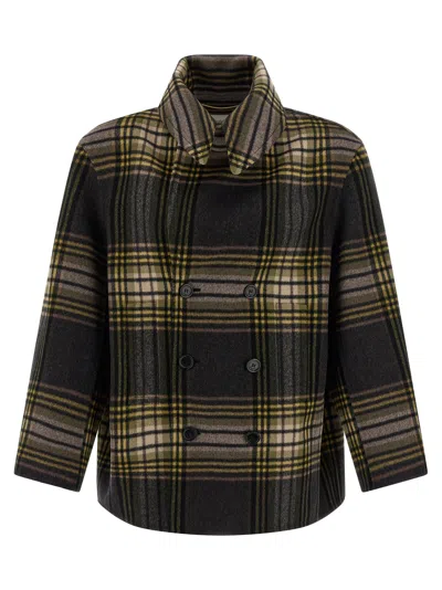 Saint Laurent Caban Coat Coats And Trench Coats Multicolor In Brown