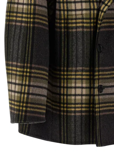 Saint Laurent Caban Coat Coats And Trench Coats Multicolor In Brown