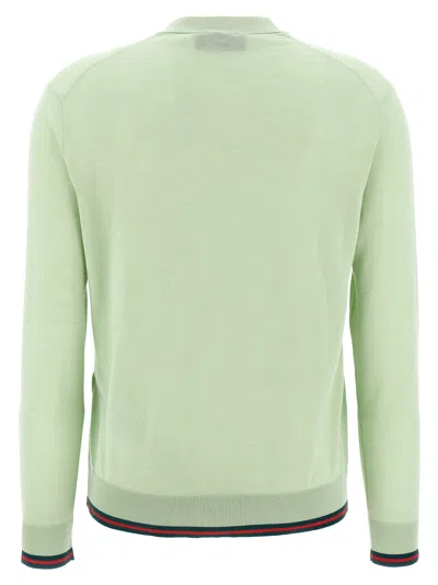 Gucci Cardigan Web Sweaters And Cardigans Green In Green