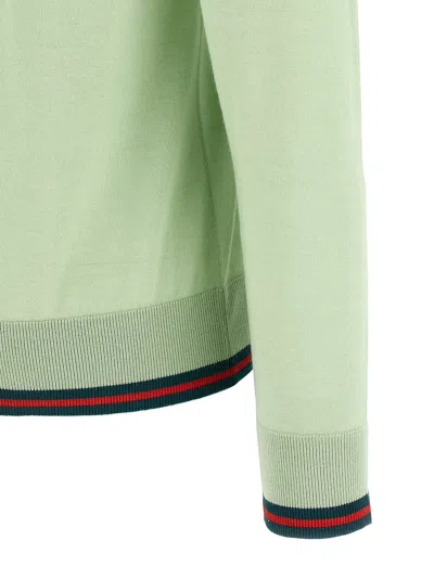 Gucci Cardigan Web Sweaters And Cardigans Green In Green
