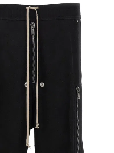 Rick Owens Wide-leg Trousers With High Waist And Utility Pockets In Black
