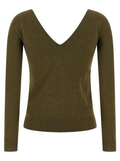 Saint Laurent Cashmere Sweater Sweaters And Cardigans Green In Green