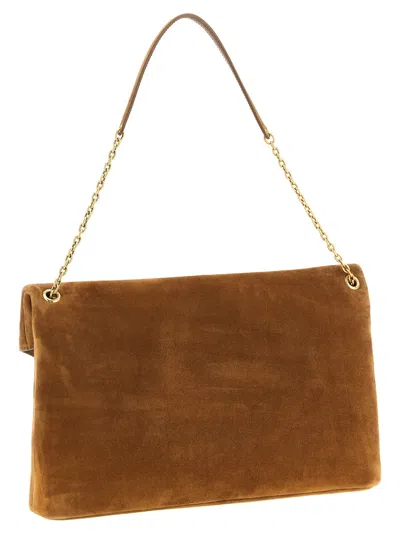 Saint Laurent Cassandre Clutch Brown In Gold