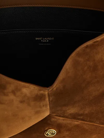 Saint Laurent Cassandre Clutch Brown In Gold