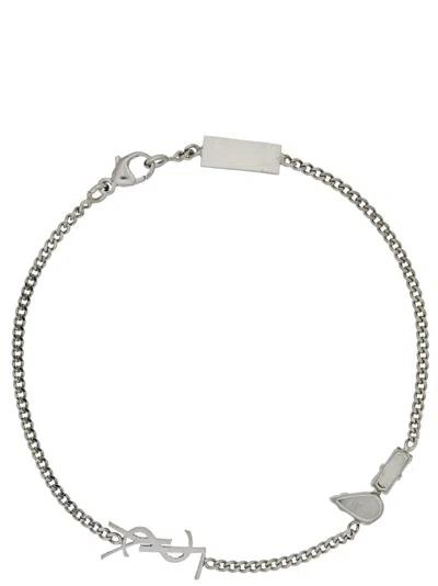 Saint Laurent Cassandre Bracelet In Silver