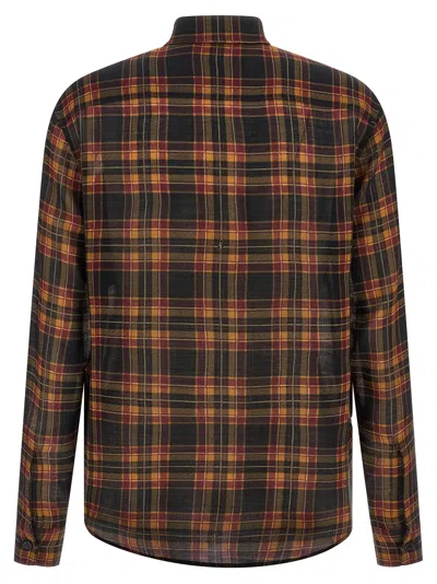Saint Laurent 'cassandre' Lavallière Shirt In Brown