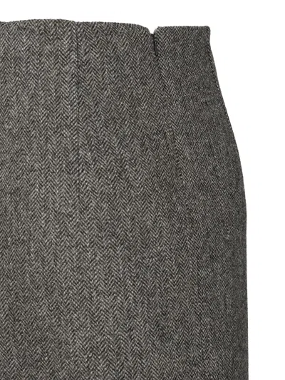 Weekend Max Mara Chevron Wool Skirt Skirts Grey In Gray