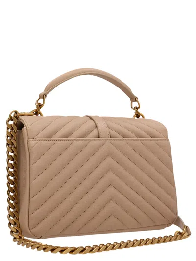 Saint Laurent College Crossbody Bags Beige