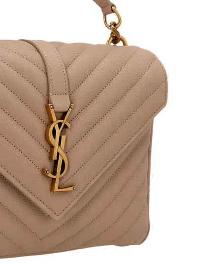 Saint Laurent College Crossbody Bags Beige