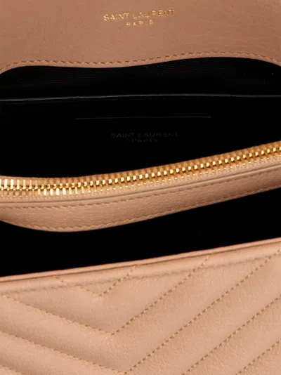 Saint Laurent College Crossbody Bags Beige