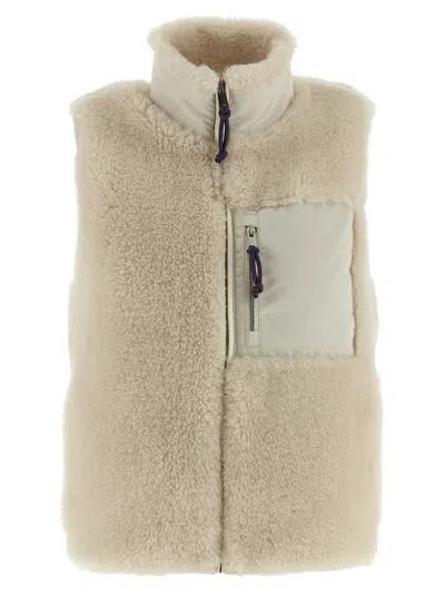 Tory Burch Color Block Highpile Vest In Multi