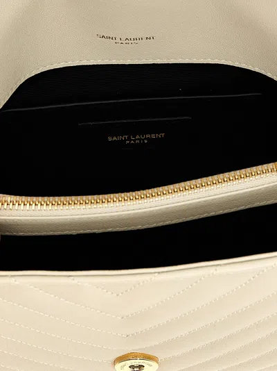 Saint Laurent College Crossbody Bags White
