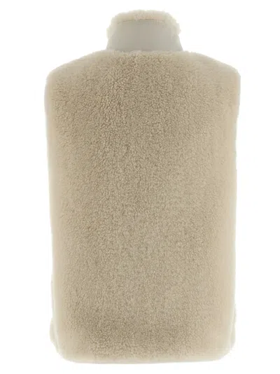 Tory Burch Color Block Highpile Vest In Multi