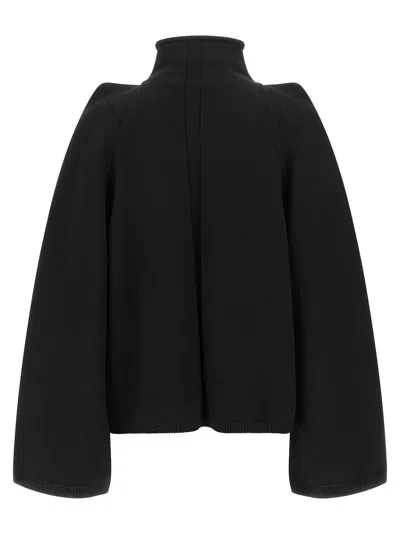 Rick Owens High Neck Long Sleeve Knit Sweater In Black