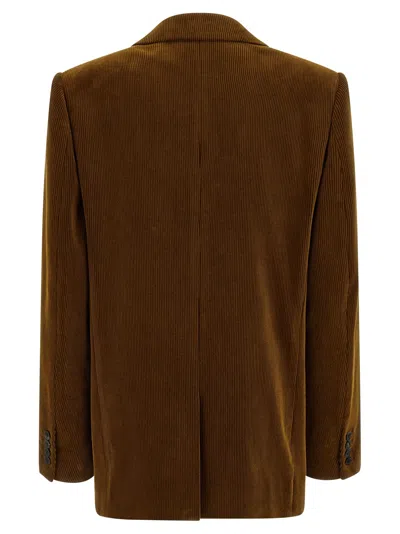 Saint Laurent Corduroy Blazer Blazers Brown In Brown