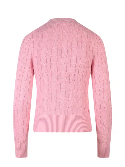 Polo Ralph Lauren Cotton Cardigan With Embroidered Logo In Pink