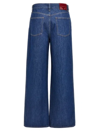 Gucci Mid-rise Wide-leg Jeans In Blue