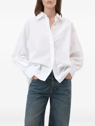 Closed Button-up Long Sleeve Shirt In White