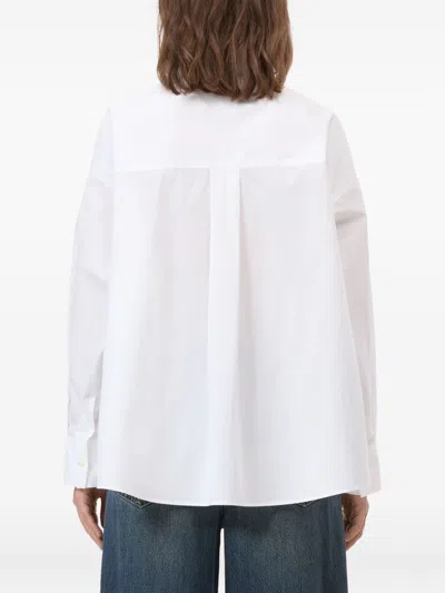 Closed Button-up Long Sleeve Shirt In White