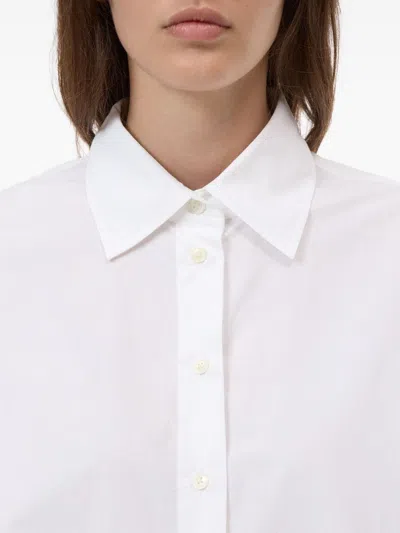 Closed Button-up Long Sleeve Shirt In White