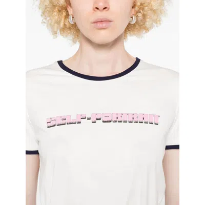 Self-portrait Cotton T Shirts In White